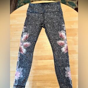 RBX Black and Pink Floral Leggings
